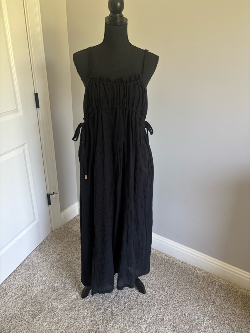 Free people Black Maxi Dress with Adjustable Side Ties